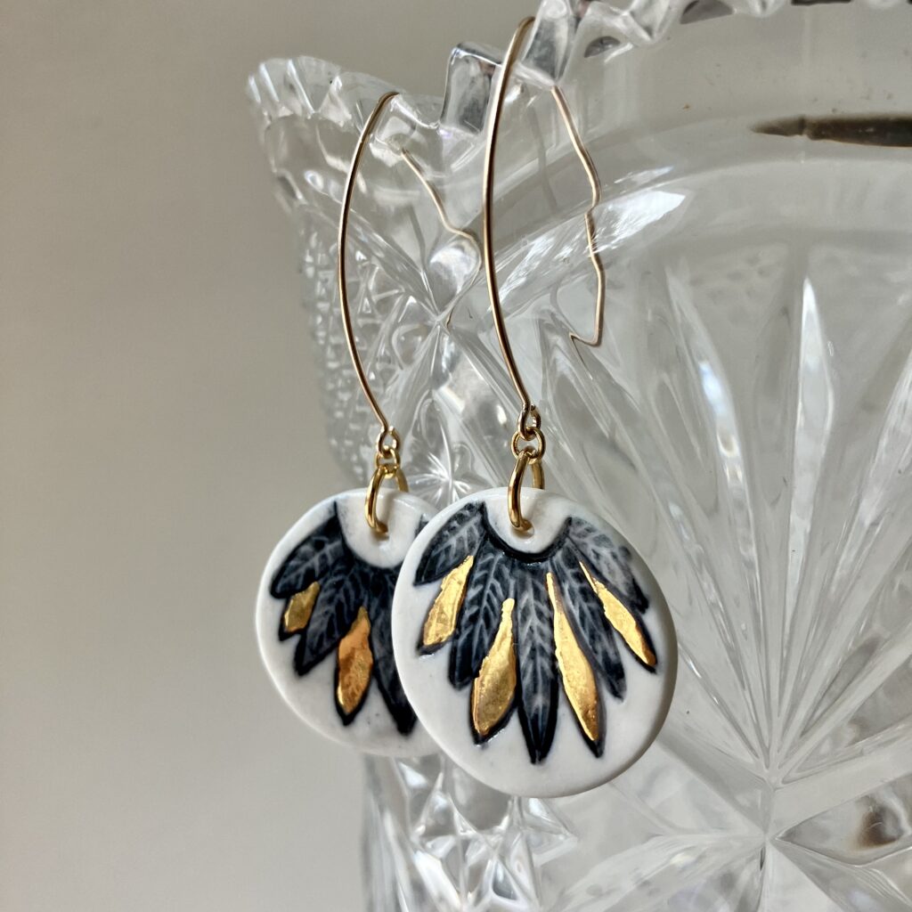 Boucles D'oreilles Pendantes Vintage Art Déco - Perles Heishi & Cristal, Argenté | Occasion